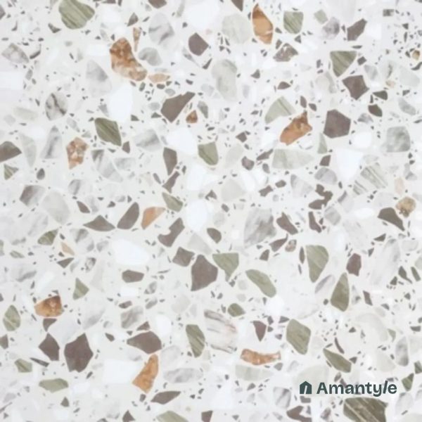 White 3rd Fire Terrazzo Wall & Floor Tile Code 250326 (600x600 mm, Matt)