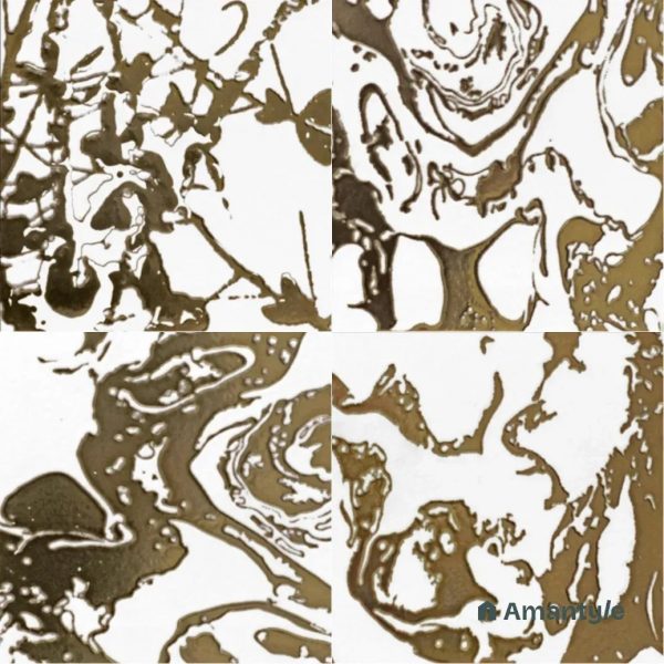 White Ceramic Decor & Highlighter Wall Tile Code 510001 (150x150 mm, Metallic)