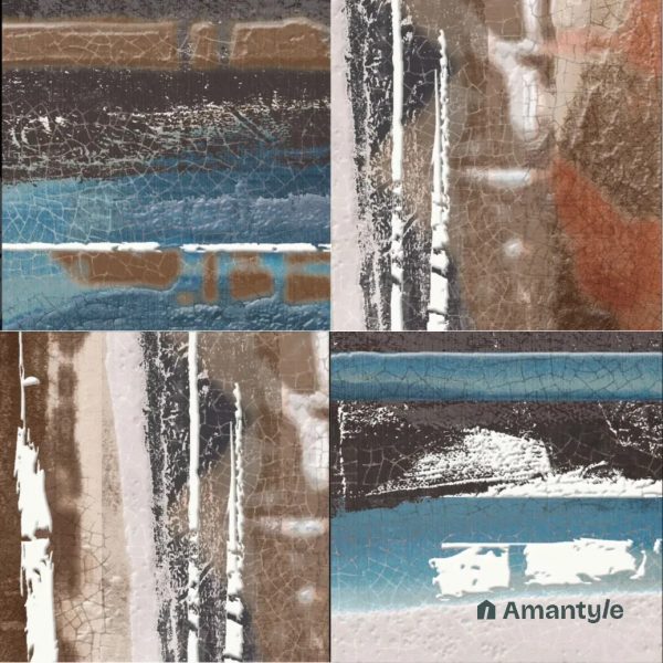 Multi  Ceramic Decor & Highlighter Wall Tile Code 510012 (150x150 mm, Metallic)